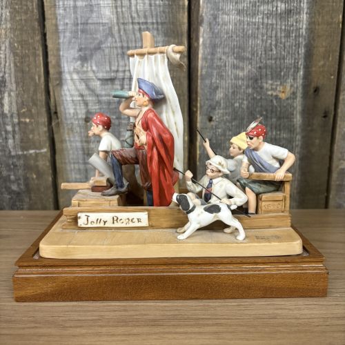 Norman Rockwell Museum Special Edition Playing Pirates Bisque Porcelain Figurine No. 1691 of 2500