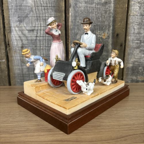 Norman Rockwell Limited Edition Bisque Porcelain Figurine The First Car In Town