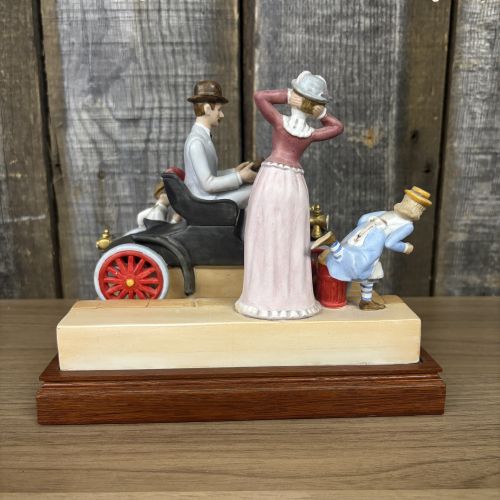 Norman Rockwell Limited Edition Bisque Porcelain Figurine The First Car In Town