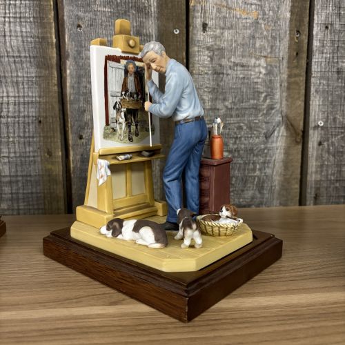 A Trio of Norman Rockwell Museum Limited Edition Bisque Porcelain Figurines