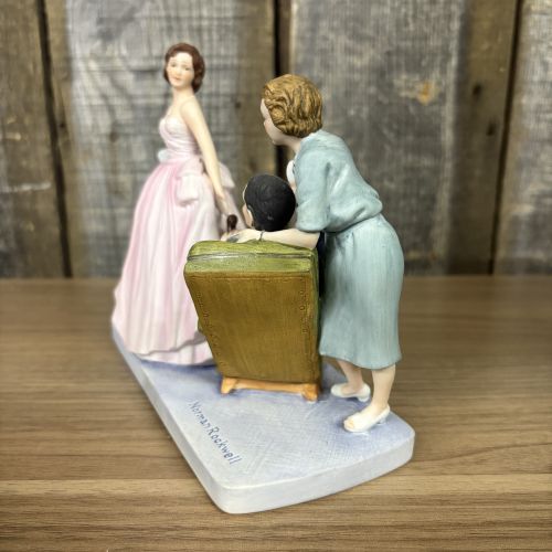 Two Norman Rockwell Museum The American Family Series Bisque Porcelain Figurines