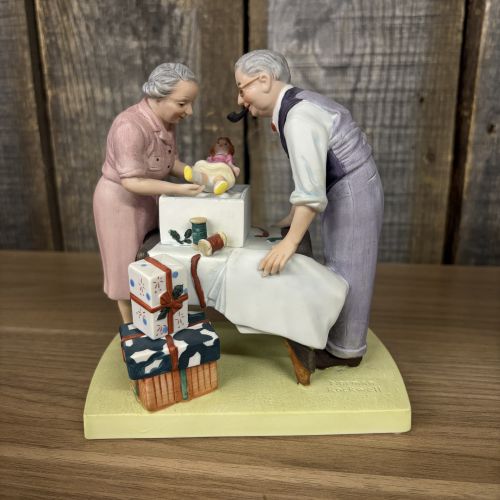 Two Norman Rockwell Museum The American Family Series Bisque Porcelain Figurines