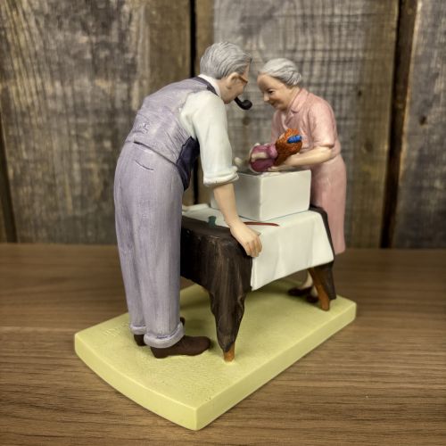 Two Norman Rockwell Museum The American Family Series Bisque Porcelain Figurines