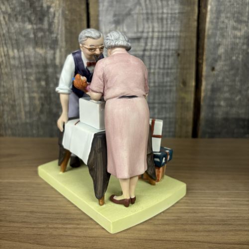 Two Norman Rockwell Museum The American Family Series Bisque Porcelain Figurines