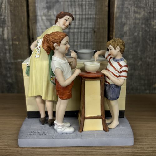 Three Norman Rockwell Hand-Painted Bisque Porcelain Figurines with Certificates of Authenticity