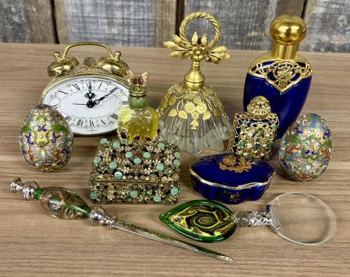 Blessing West German Alarm Clock, Yu Feng Perfume Bottles & Vanity & Desk Accessories