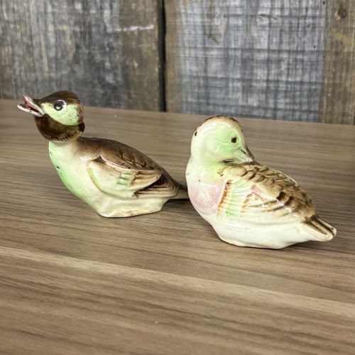 A Collection of Six Vintage Japanese Glazed Ceramic Poultry and Waterfowl Salt and Pepper Shakers