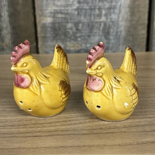 A Collection of Six Vintage Japanese Glazed Ceramic Poultry and Waterfowl Salt and Pepper Shakers