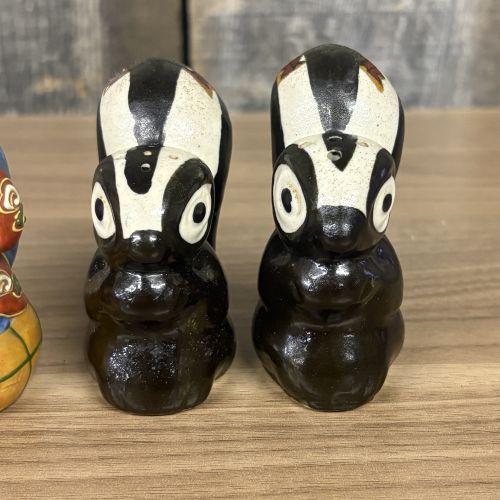 An Assortment of Vintage Ceramic Figural Salt and Pepper Shakers Including Bonzo Dogs and Japanese Deities