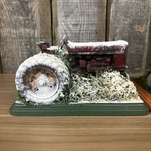 A Pair of Custom Weathered 1/16 Scale Ertl Die-Cast Model Tractor Dioramas