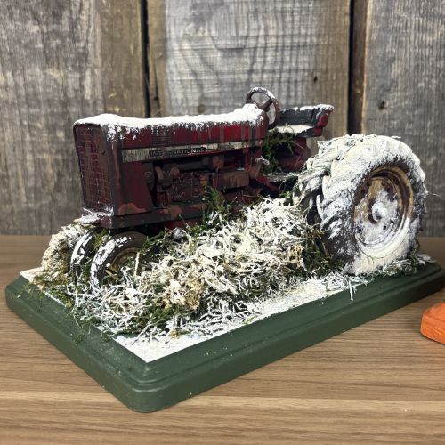 A Pair of Custom Weathered 1/16 Scale Ertl Die-Cast Model Tractor Dioramas