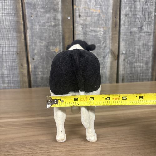 Large Vintage Flocked Holstein Bull Figurine