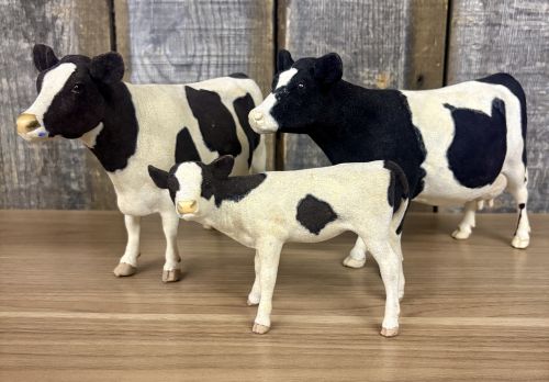 Three Vintage Holstein Cow and Calf Figurines