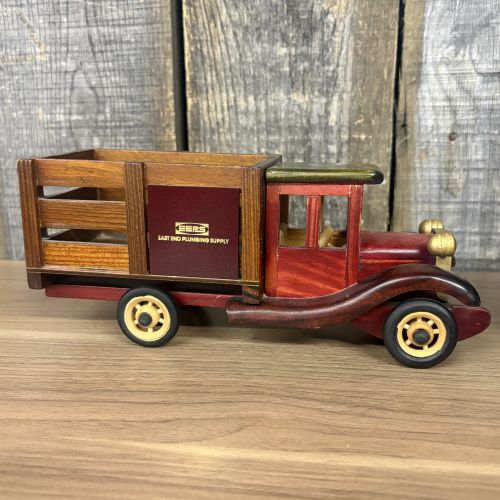 A Trio of Vintage-Style Wooden Promotional and Handcrafted Model Vehicles