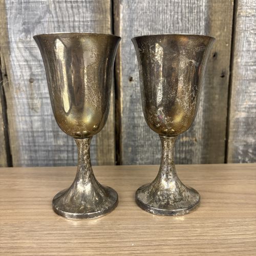 A Pair of American Sterling Silver Goblets