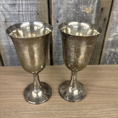 A Pair of American Sterling Silver Goblets