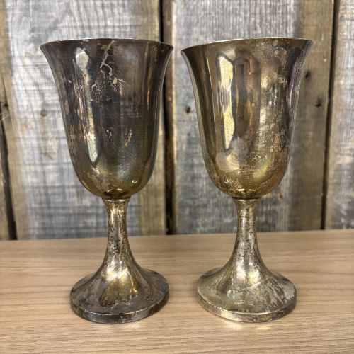 A Pair of American Sterling Silver Goblets