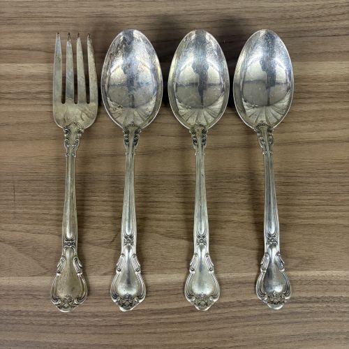 A Four-Piece Group of Gorham Sterling Silver Serving Flatware in the Strasbourg Pattern