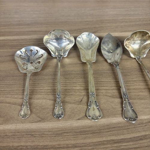 A Group of Seven Gorham Strasbourg Sterling Silver Serving Flatware Pieces