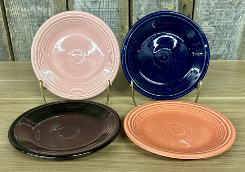 A Set of Four Homer Laughlin Fiesta Salad Plates in Assorted Colors