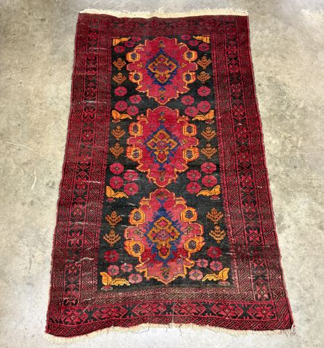 Caucasian Tribal Hand-Knotted Wool Runner Rug