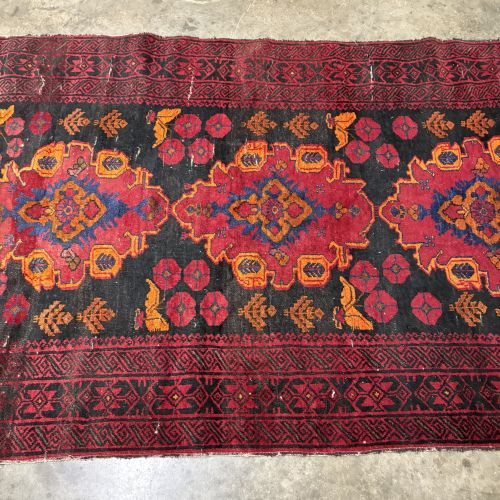 Caucasian Tribal Hand-Knotted Wool Runner Rug