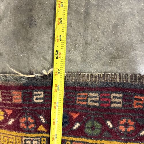 Baluch Hand-Knotted Wool Tribal Rug with Triple-Mihrab Pattern