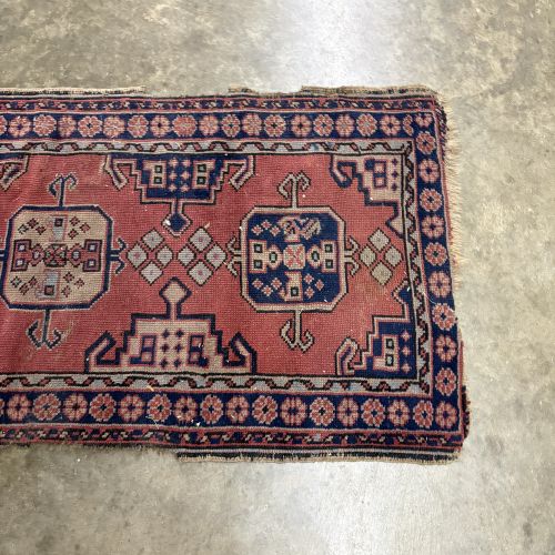 Antique Hand-Knotted Wool Tribal Rug Runner