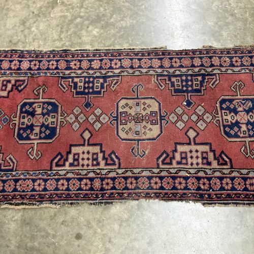 Antique Hand-Knotted Wool Tribal Rug Runner