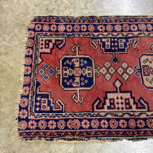 Antique Hand-Knotted Wool Tribal Rug Runner
