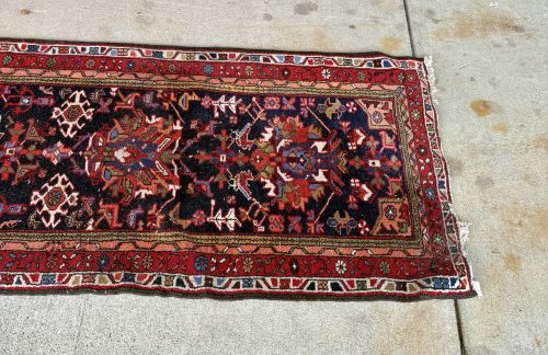 Vintage Hand-Knotted Persian Sarouk Runner Rug