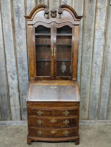 Henredon Aston Court Collection Burl Walnut Secretary Bookcase