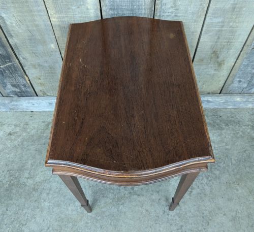Sheraton Style Mahogany Bow Front Side Table
