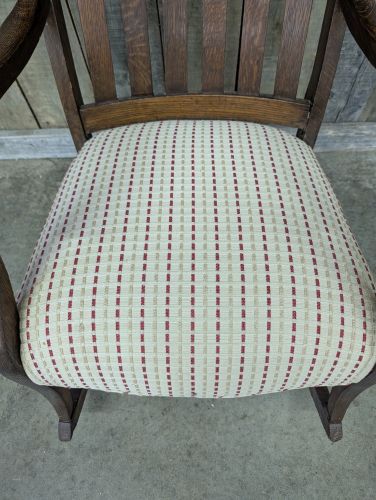 American Victorian Quartersawn Oak North Wind Face Rocking Chair