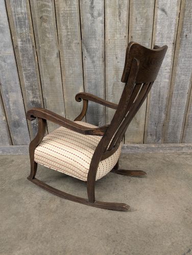 American Victorian Quartersawn Oak North Wind Face Rocking Chair