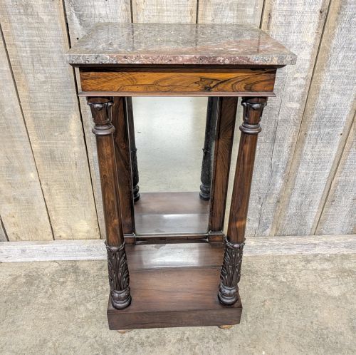 19th Century Empire Style Mahogany Pier Table with Brecciated Marble Top