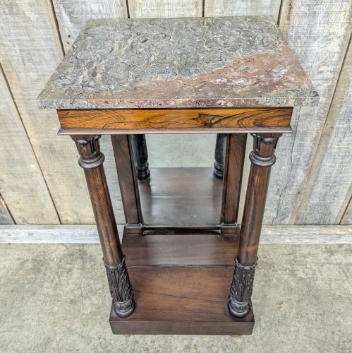 19th Century Empire Style Mahogany Pier Table with Brecciated Marble Top