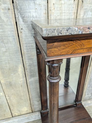 19th Century Empire Style Mahogany Pier Table with Brecciated Marble Top