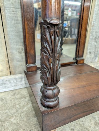 19th Century Empire Style Mahogany Pier Table with Brecciated Marble Top