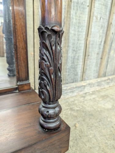 19th Century Empire Style Mahogany Pier Table with Brecciated Marble Top