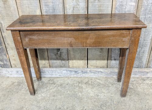 Antique American Primitive Lift-Top Oak Console Table
