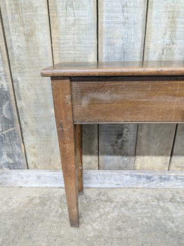 Antique American Primitive Lift-Top Oak Console Table