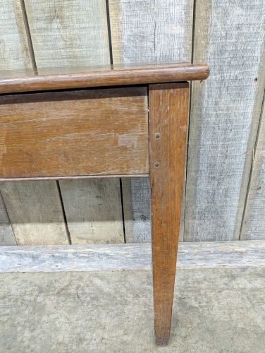 Antique American Primitive Lift-Top Oak Console Table