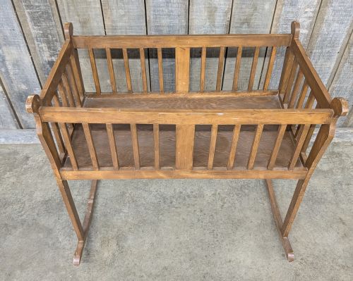 Mission Style Oak Rocking Cradle