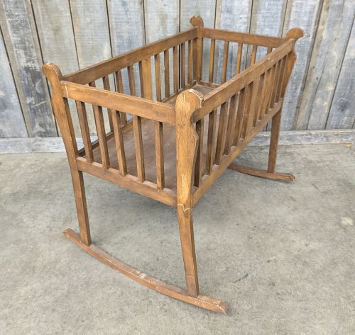 Mission Style Oak Rocking Cradle