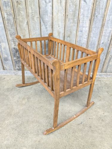 Mission Style Oak Rocking Cradle
