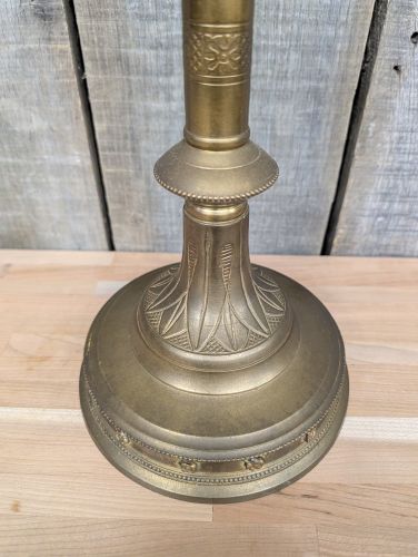 Large Gothic Revival Brass Ecclesiastical Pricket Candlestick