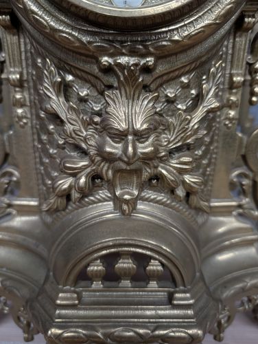 Italian Imperial Rococo Style Gilt Brass Mantel Clock with Franz Hermle Movement