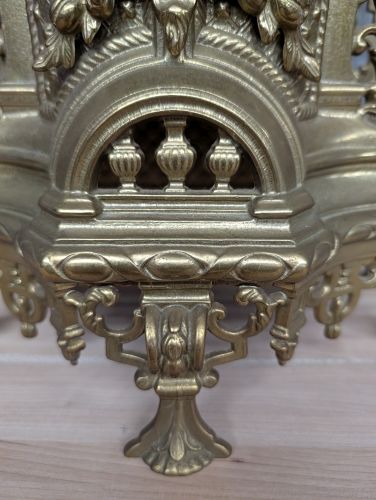 Italian Imperial Rococo Style Gilt Brass Mantel Clock with Franz Hermle Movement