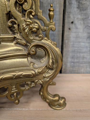 Italian Imperial Rococo Style Gilt Brass Mantel Clock with Franz Hermle Movement
